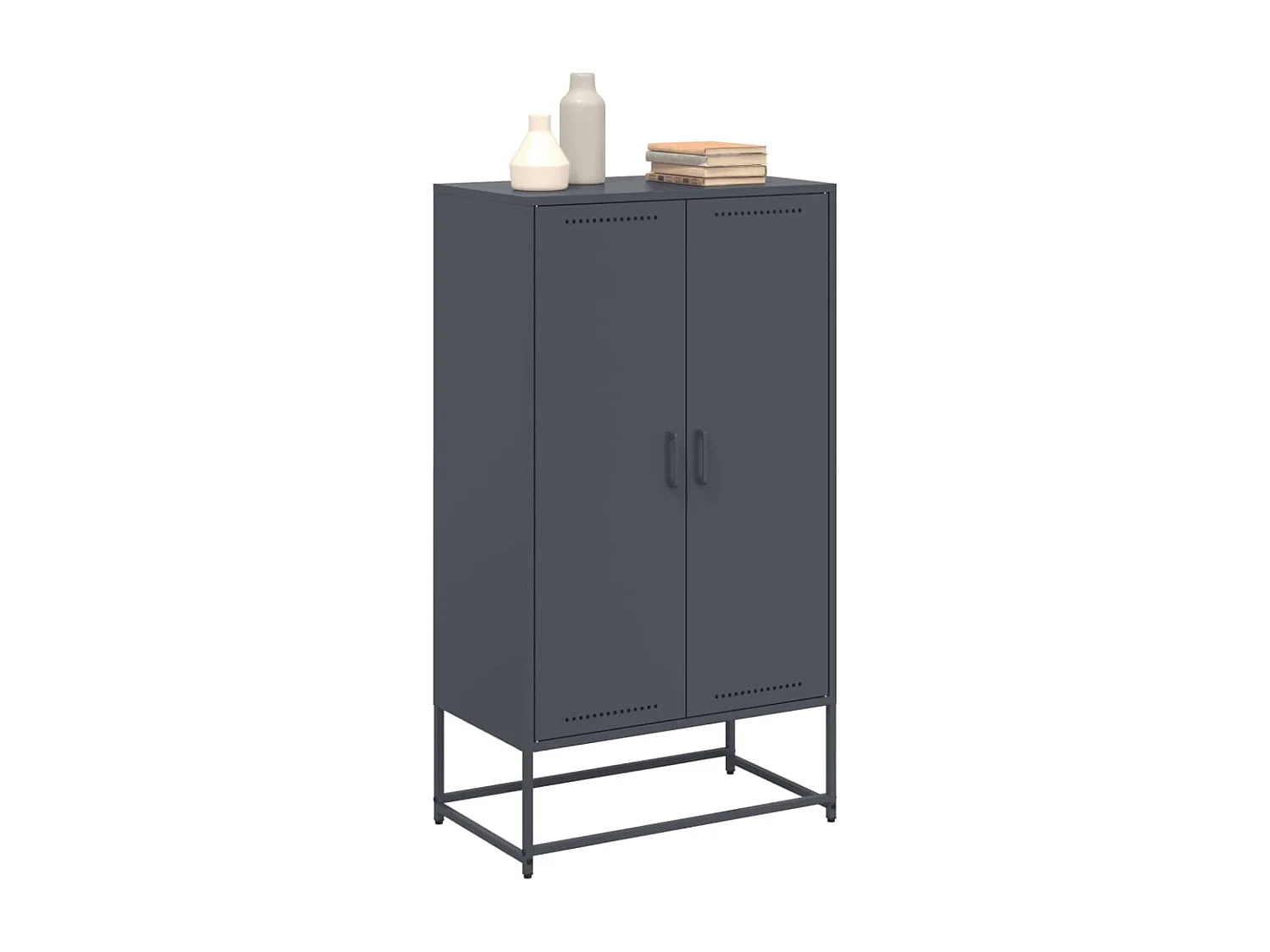 Buffet haut anthracite 68,5x38,5x123,5 cm acier