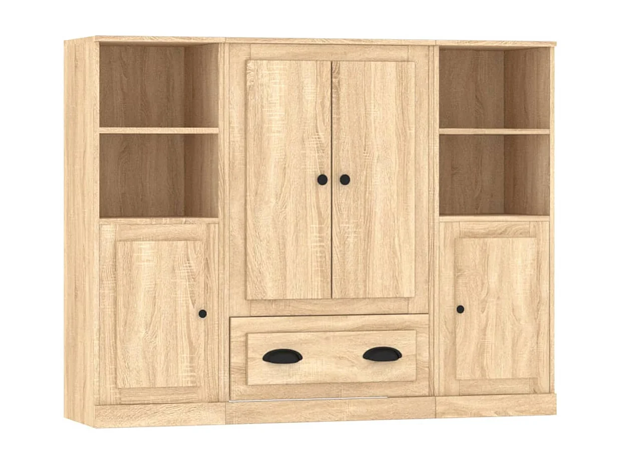 Buffets 3 pièces chêne sonoma bois d'ingénierie