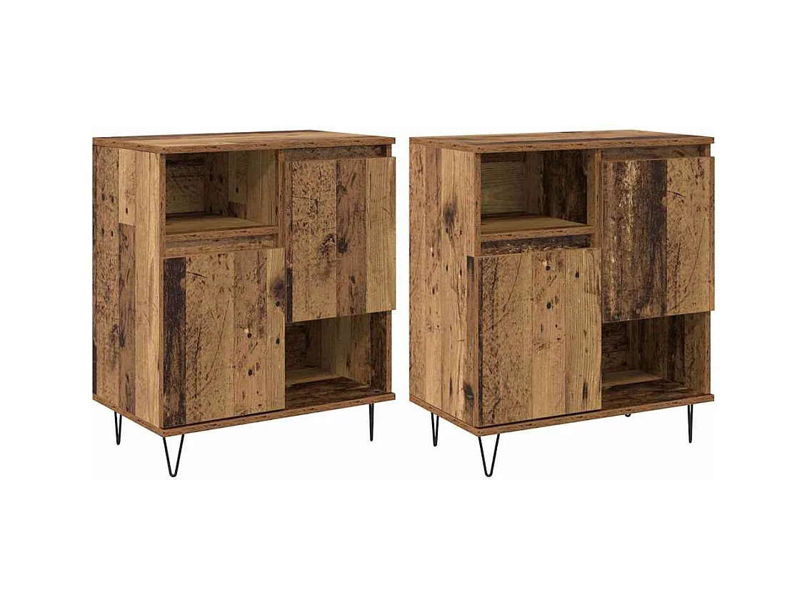 Buffets 2 pièces Bois ancien 120 x 35 x 70 cm Bois d'ingénierie