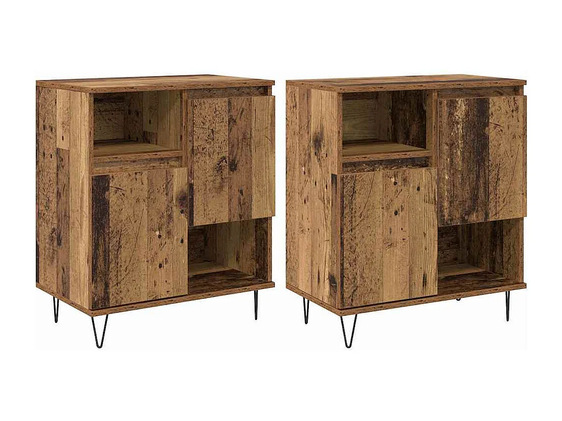 Buffets 2 pièces Bois ancien 120 x 35 x 70 cm Bois d'ingénierie