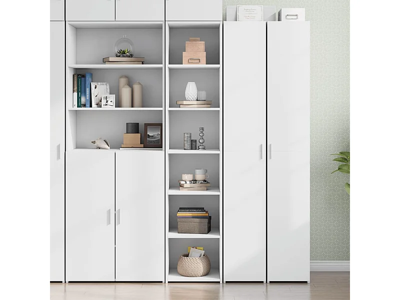 Buffet haut blanc 40x41x185 cm bois d'ingénierie