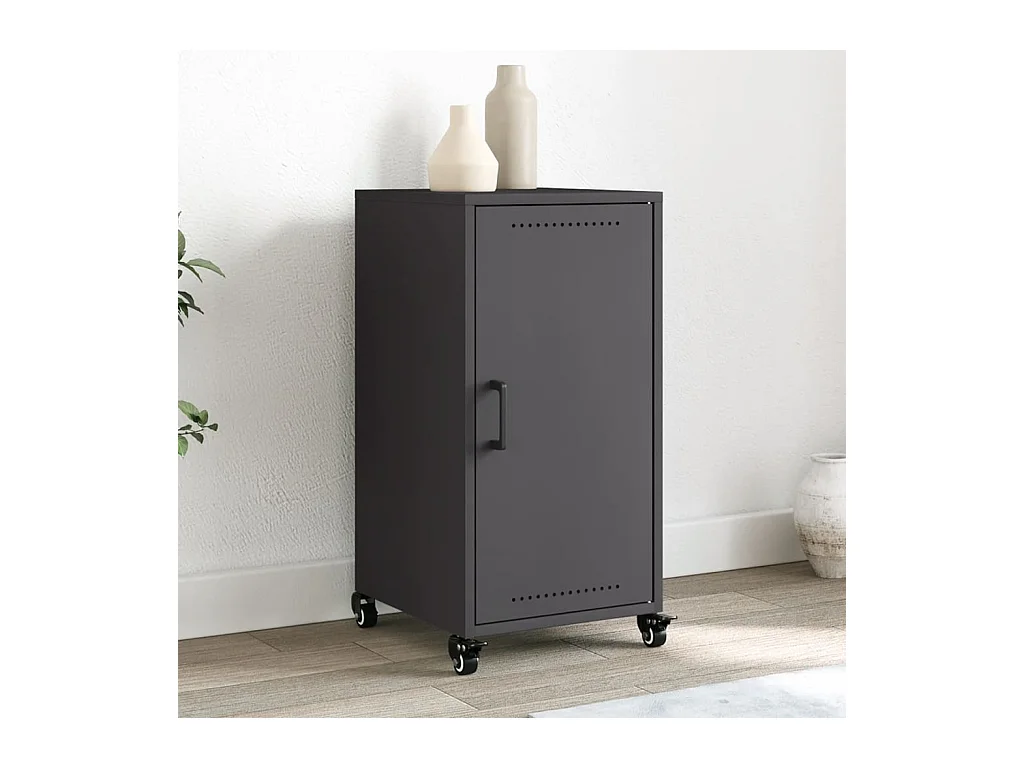 Buffet noir 36x39x72 cm acier