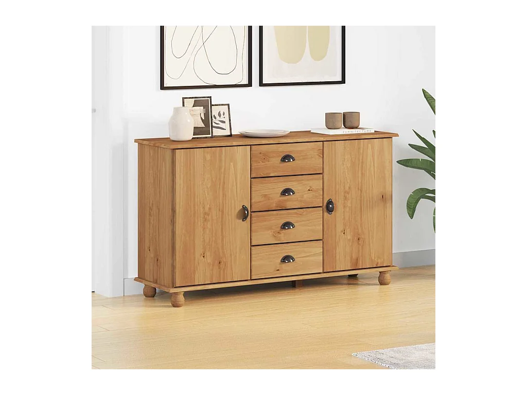 Buffet ASKIM Marron 133,5 x 40 x 79 cm Bois massif en pin