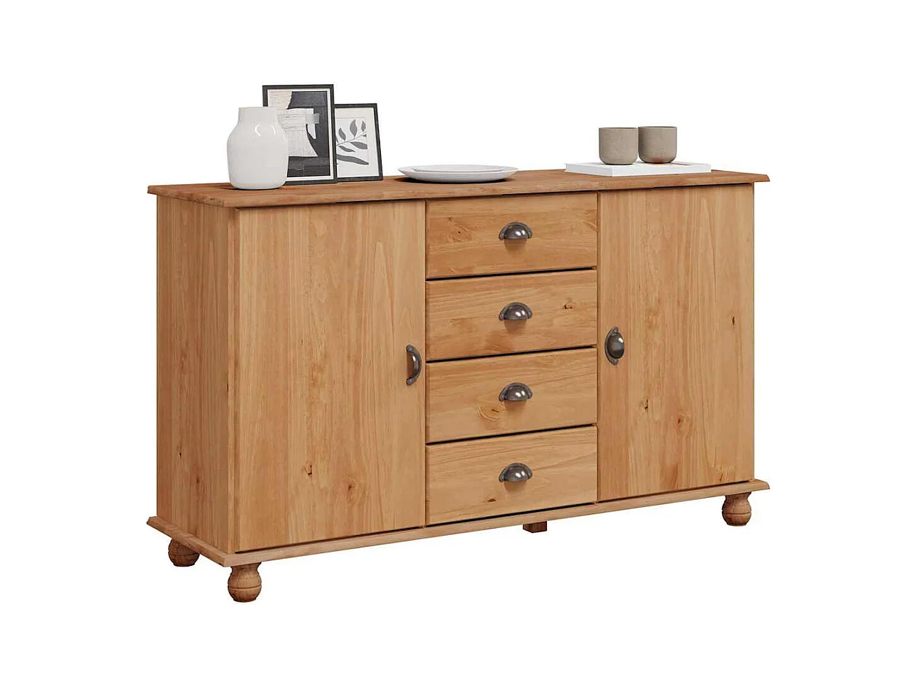 Buffet ASKIM Marron 133,5 x 40 x 79 cm Bois massif en pin