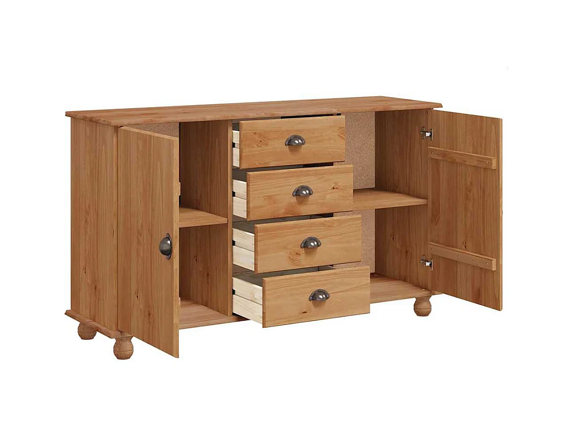 Buffet ASKIM Marron 133,5 x 40 x 79 cm Bois massif en pin