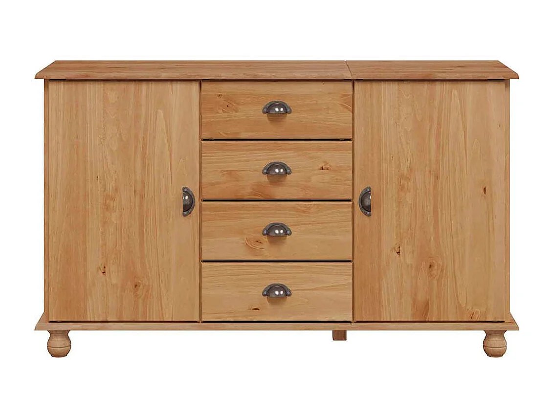 Buffet ASKIM Marron 133,5 x 40 x 79 cm Bois massif en pin