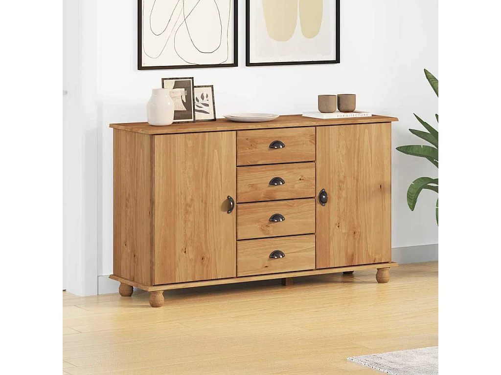 Buffet com gaveta ASKIM Castanho 133,5 x 40 x 79 cm