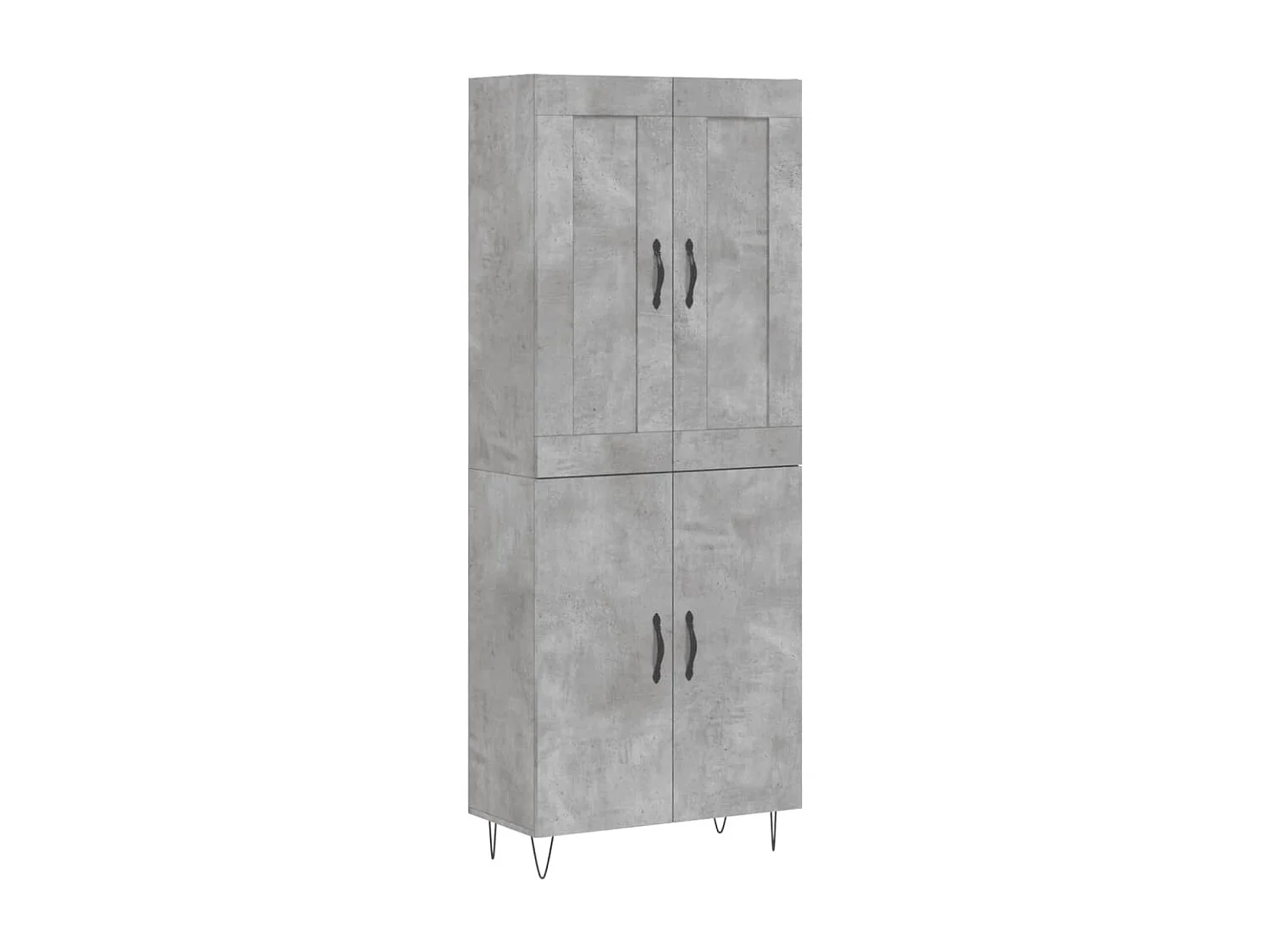 Buffet haut Gris béton 69,5x34x180 cm Bois d'ingénierie
