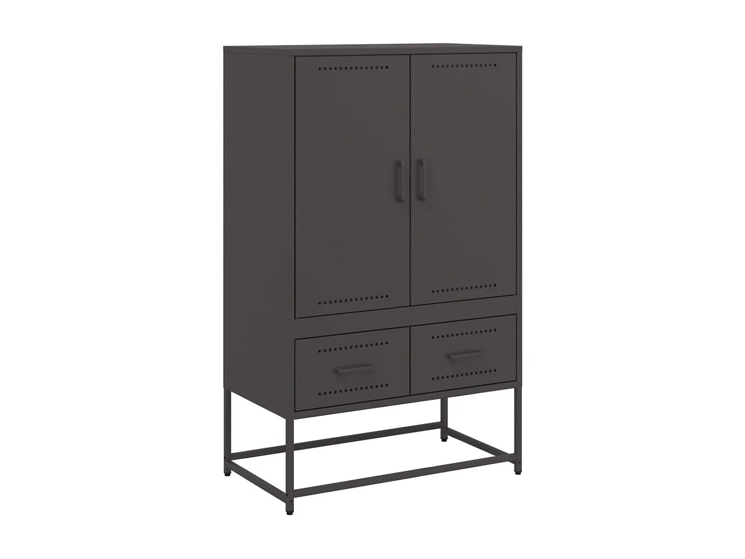 Buffet haut noir 68x39x111,5 cm acier