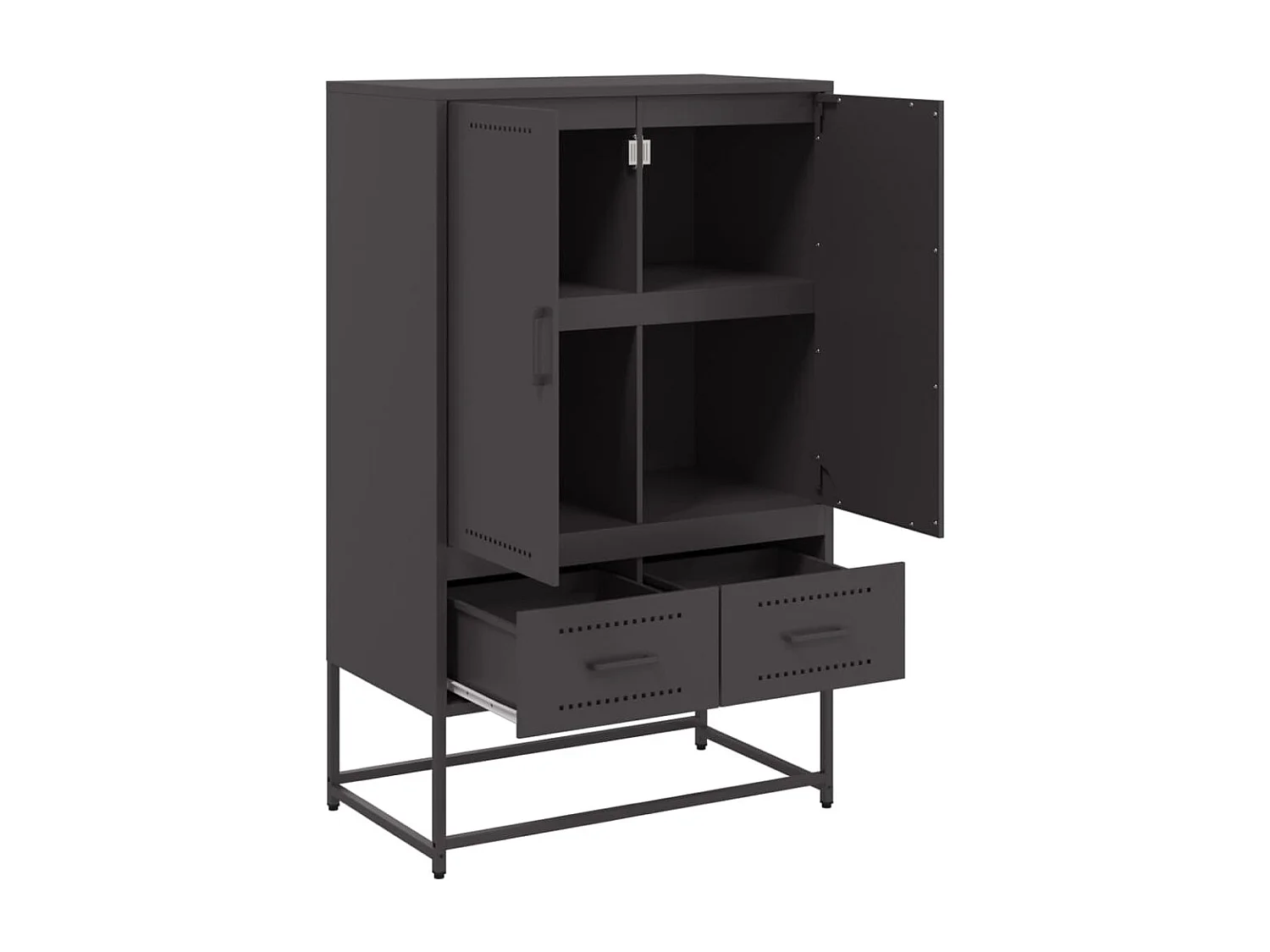 Buffet haut noir 68x39x111,5 cm acier