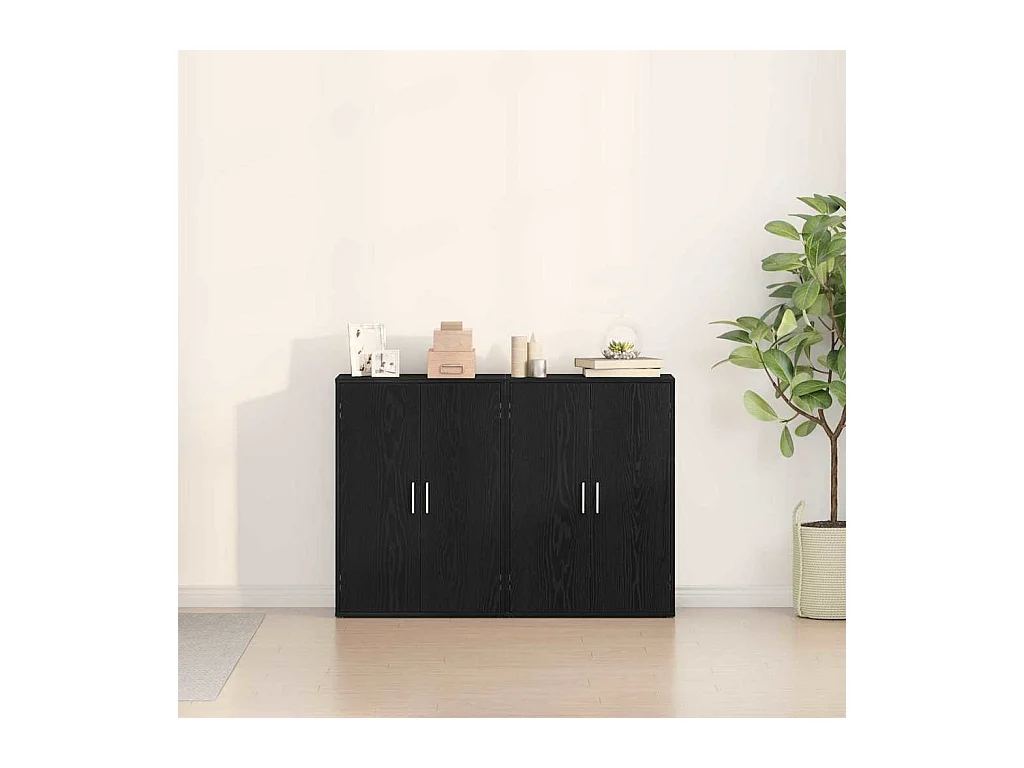 Vitrina Roble negro 60 x 31 x 84 cm Madera contrachapada