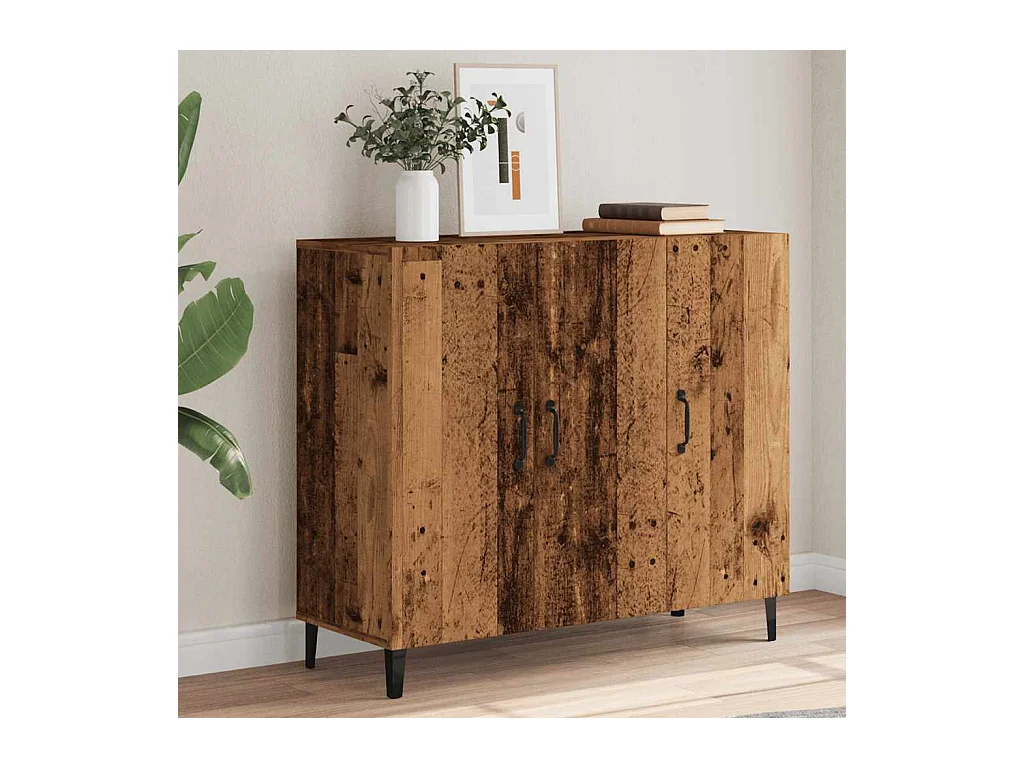 Aparador de madera de ingeniería envejecido 90x34x80 cm