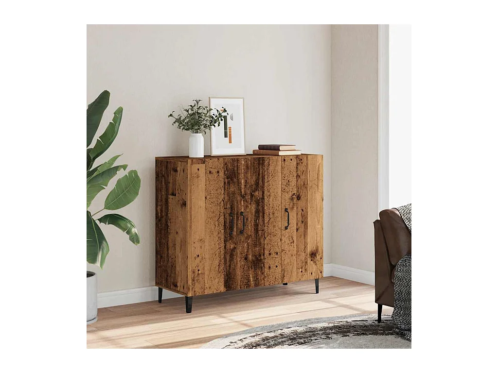 Aparador de madera de ingeniería envejecido 90x34x80 cm