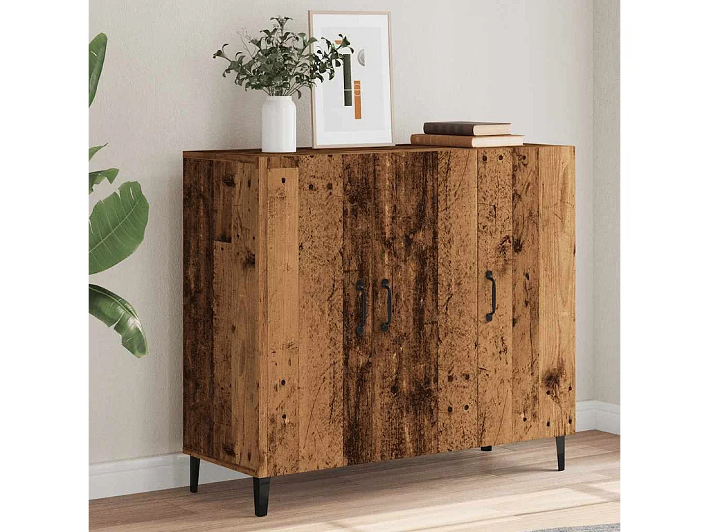 Buffet vieux bois 90x34x80 cm bois d'ingénierie