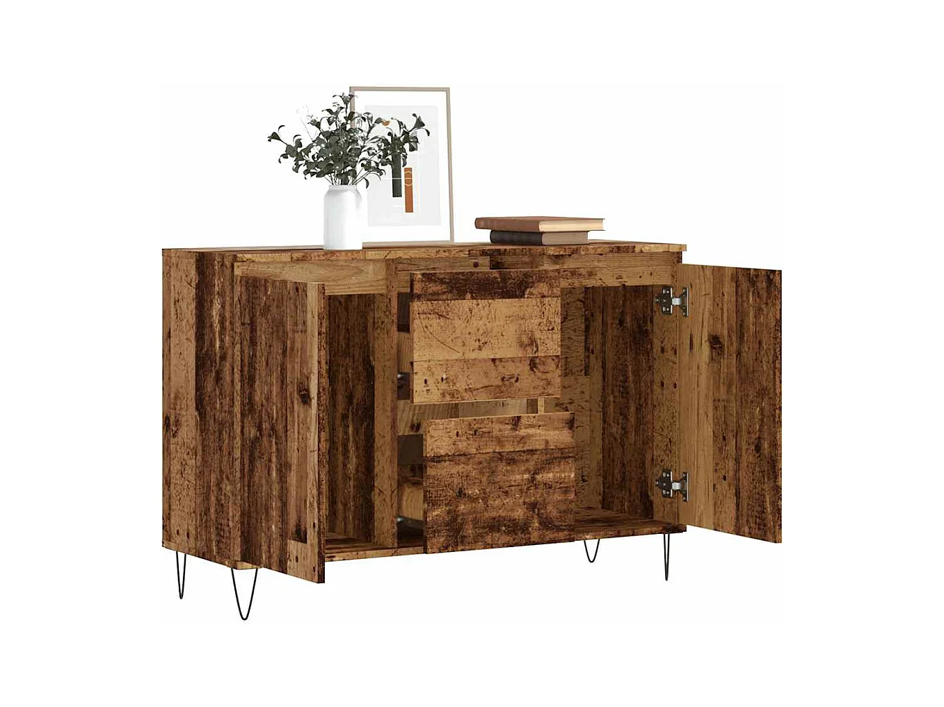 Buffet vieux bois 101,5x35x70 cm bois d’ingénierie