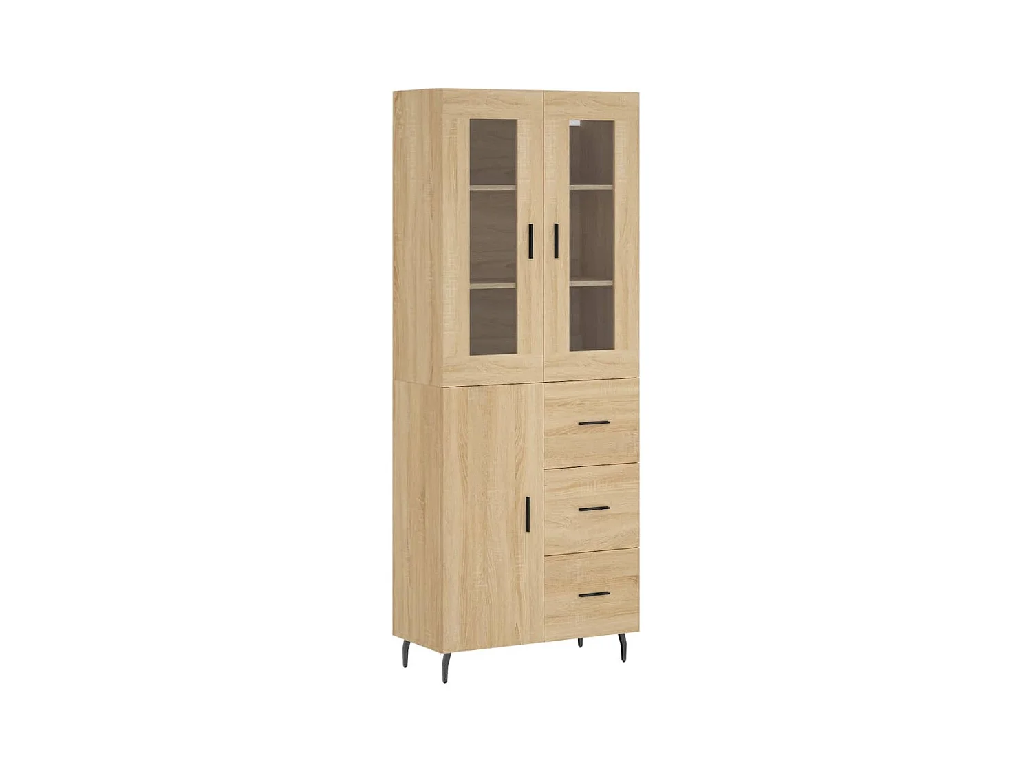 Hoge kast 69,5x34x180 cm bewerkt hout sonoma eikenkleurig