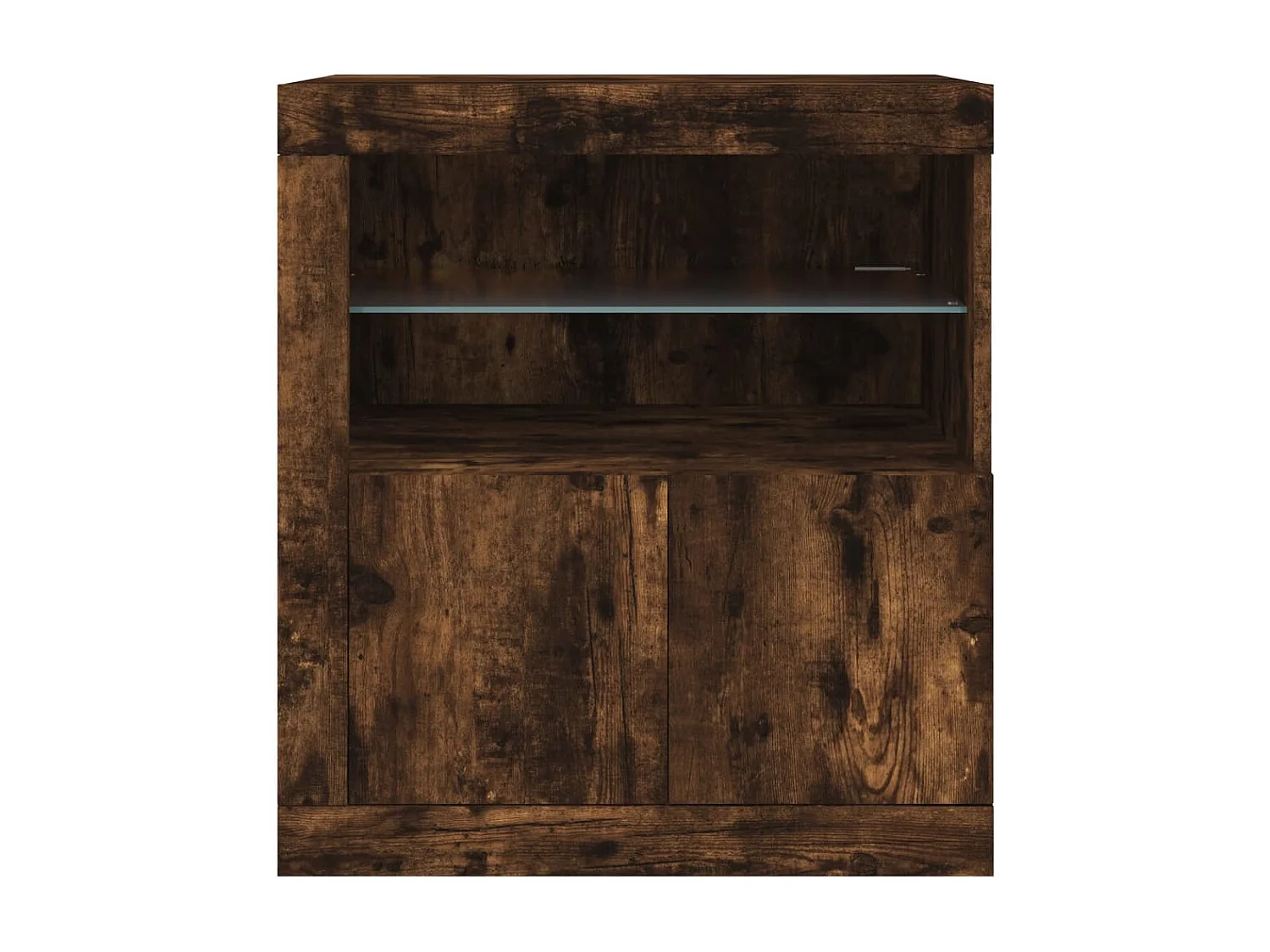 Aparador con luces LED roble ahumado 60,5x37x67 cm