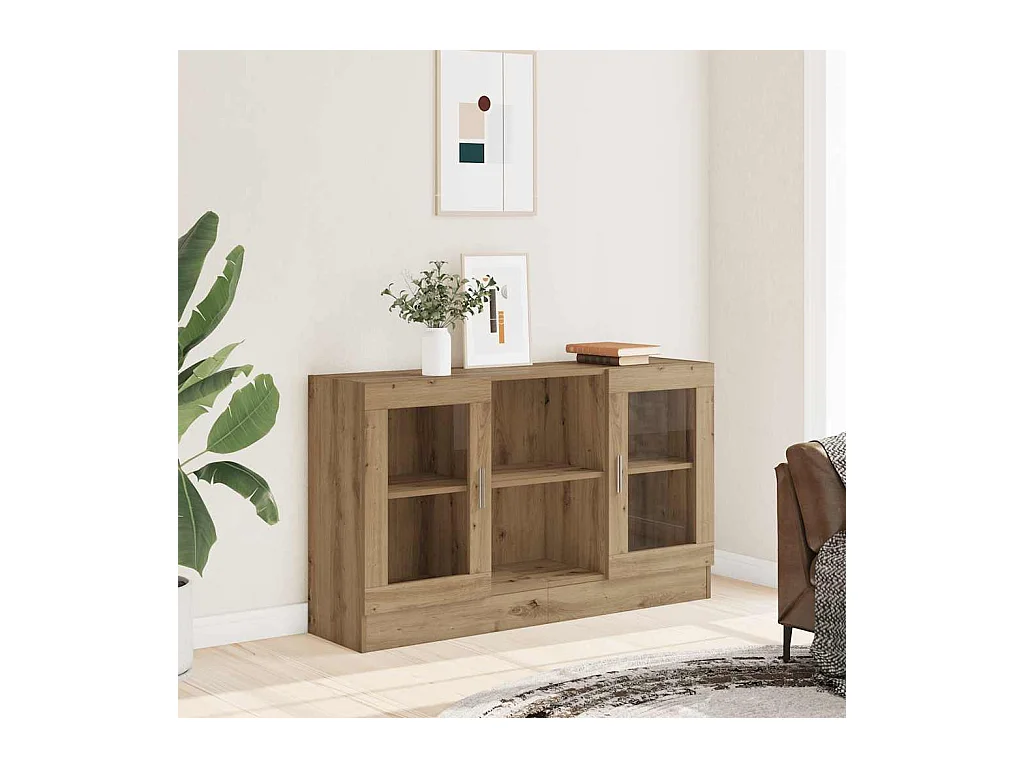 Buffet chêne artisanal 120x30,5x70 cm bois d'ingénierie