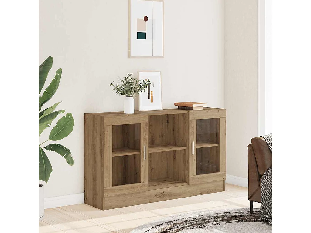 Buffet chêne artisanal 120x30,5x70 cm bois d'ingénierie