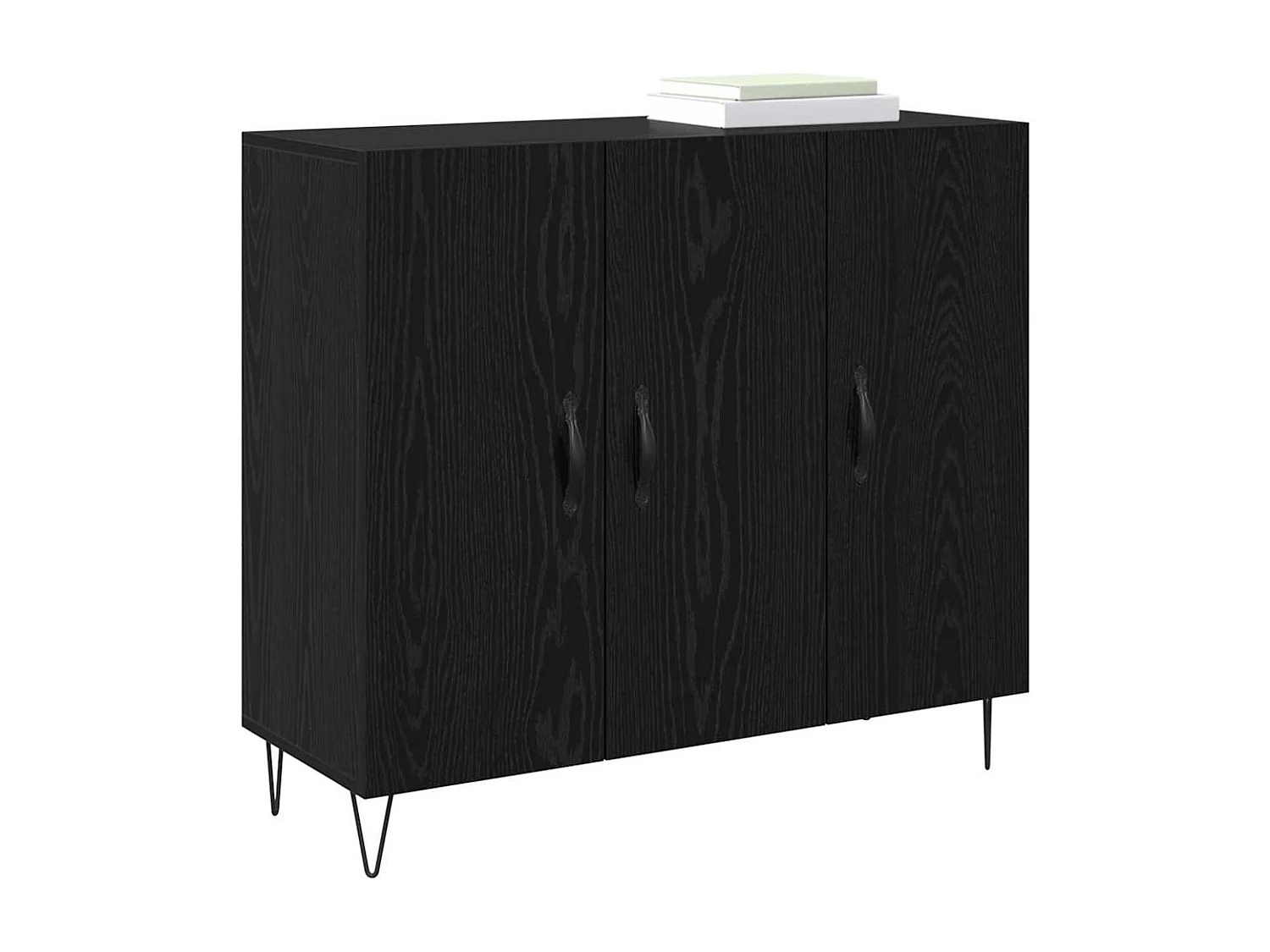 Buffet Chêne noir 90 x 34 x 80 cm Bois d'ingénierie