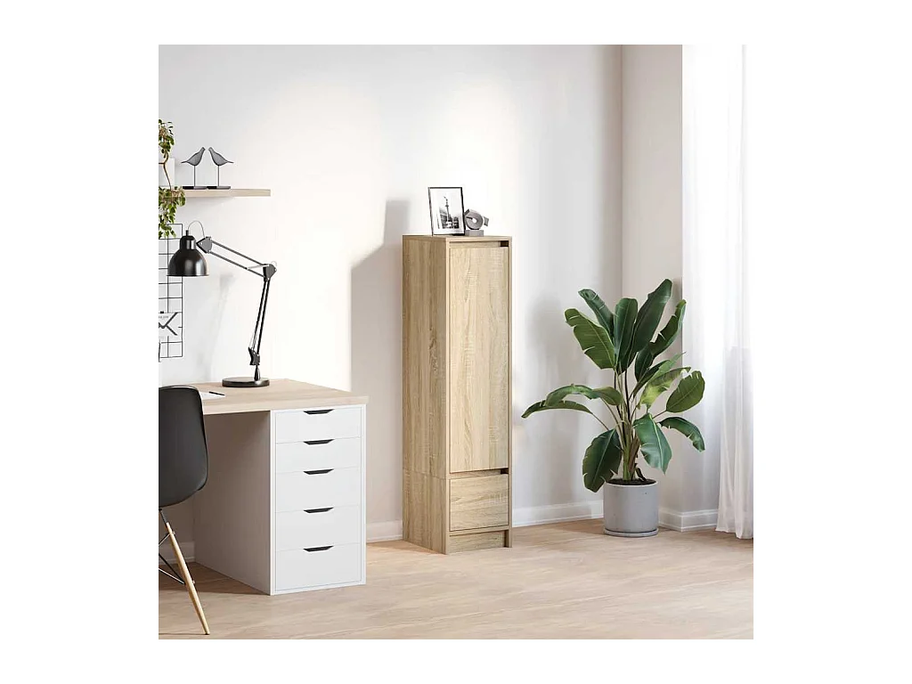 Buffet haut chêne sonoma 29,5x34x119,5 cm bois d'ingénierie