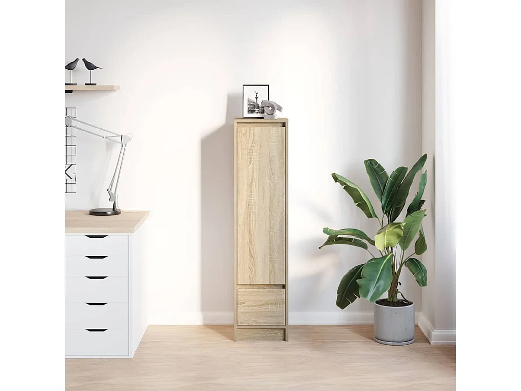 Buffet haut chêne sonoma 29,5x34x119,5 cm bois d'ingénierie