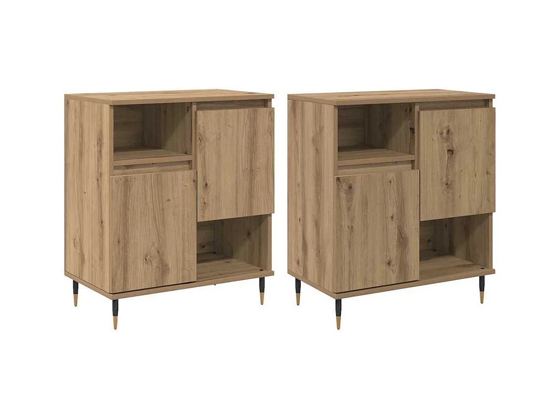 Buffets 2 pièces chêne artisanal 120 x 35 x 70 cm