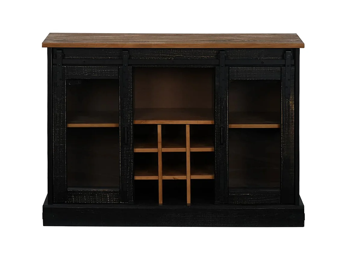 Buffet HALDEN 2 portes coulissantes noir 112x40x80 cm