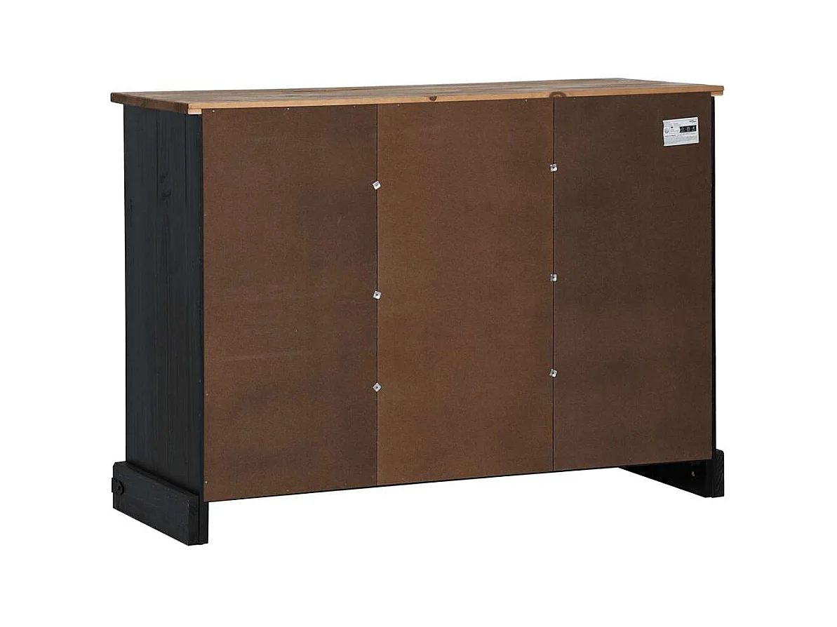 Buffet HALDEN 2 portes coulissantes noir 112x40x80 cm