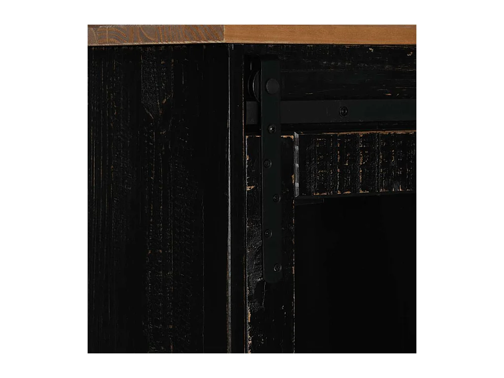 Buffet HALDEN 2 portes coulissantes noir 112x40x80 cm