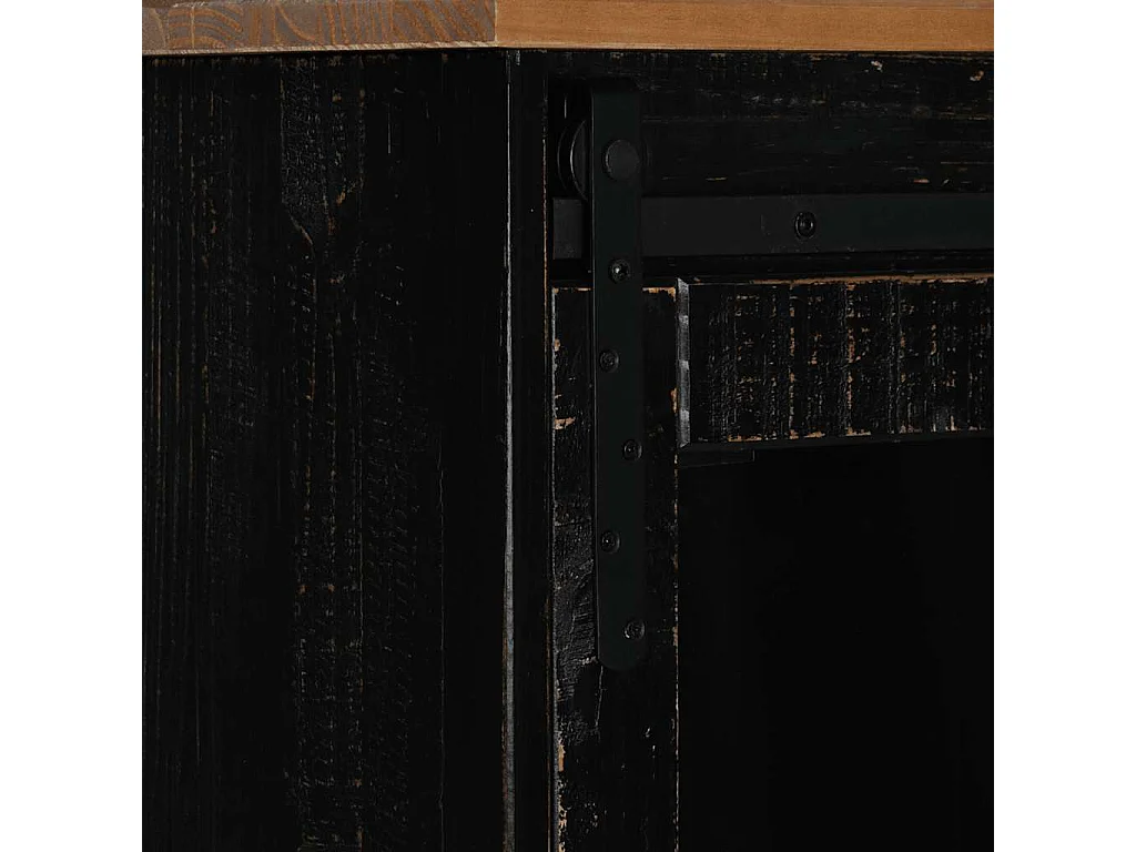 Aparador HALDEN 2 puertas correderas negro 112x40x80 cm