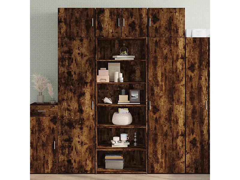 Aparador alto madera de ingeniería roble ahumado 70x41x185 cm