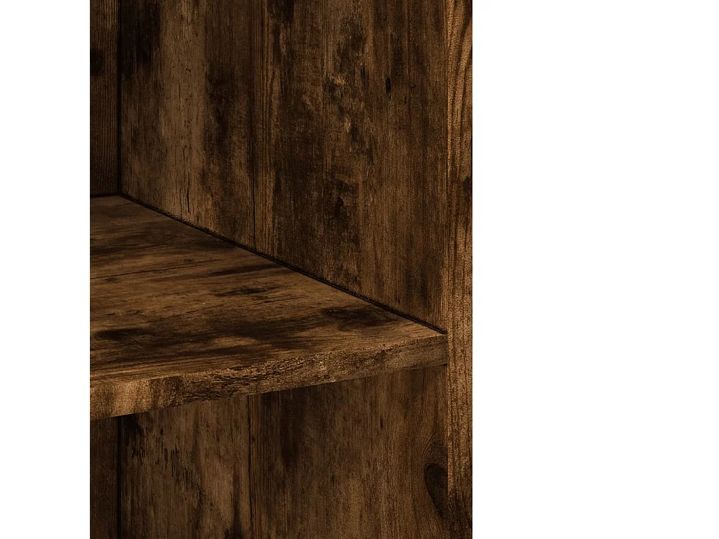 Buffet haut chêne fumé 70x41x185 cm bois d'ingénierie