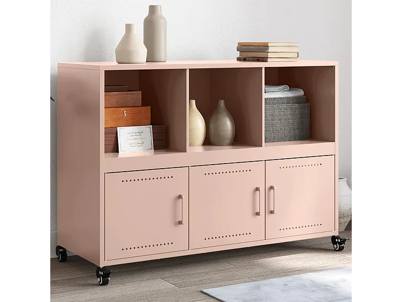 Buffet rose 100,5x39x72 cm acier