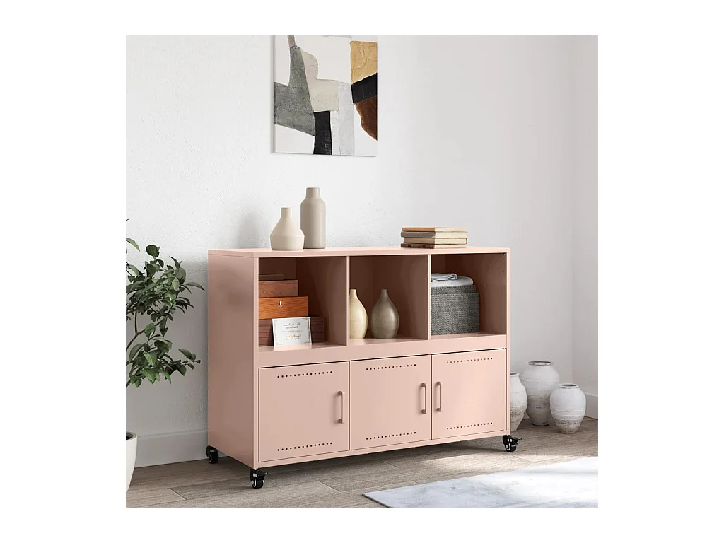 Buffet rose 100,5x39x72 cm acier