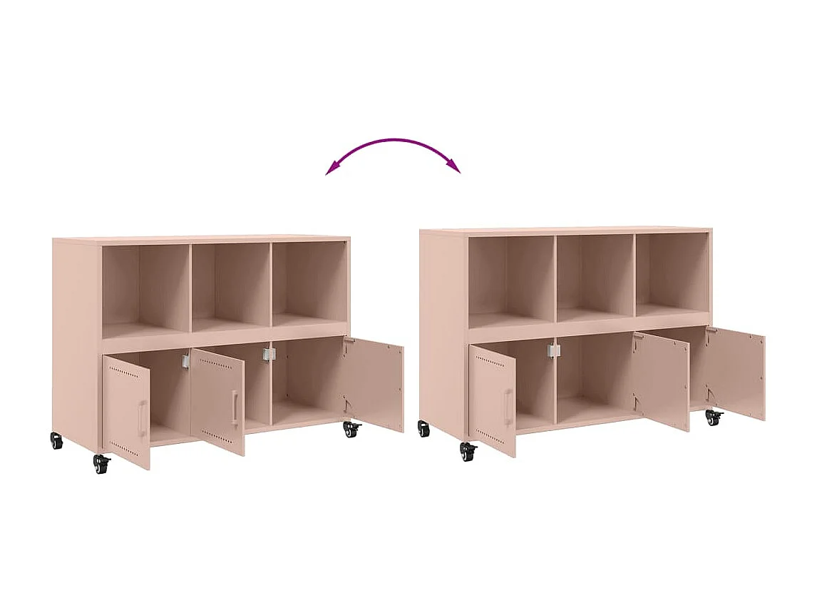 Buffet rose 100,5x39x72 cm acier