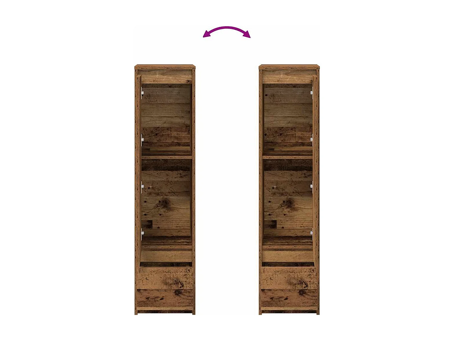 Buffet haut 29,5x34x119,5 cm vieux bois bois d'ingénierie