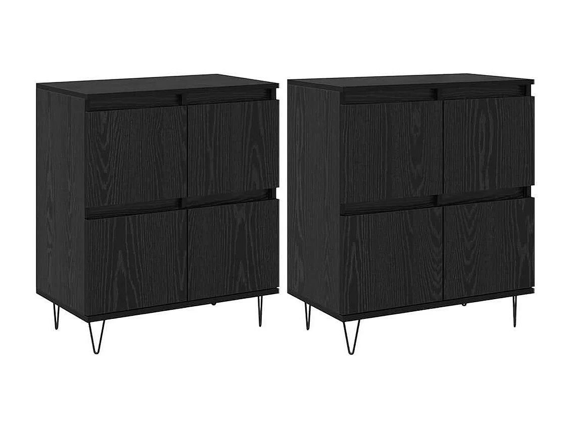 Buffets 2 pièces Chêne noir 120 x 35 x 70 cm Bois d'ingénierie
