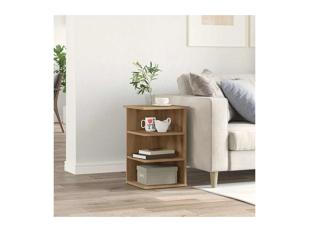 Buffet chêne artisanal 35x35x55 cm bois d'ingénierie