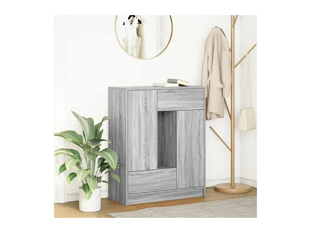 Buffet avec tiroirs et portes sonoma gris 73x31x90 cm