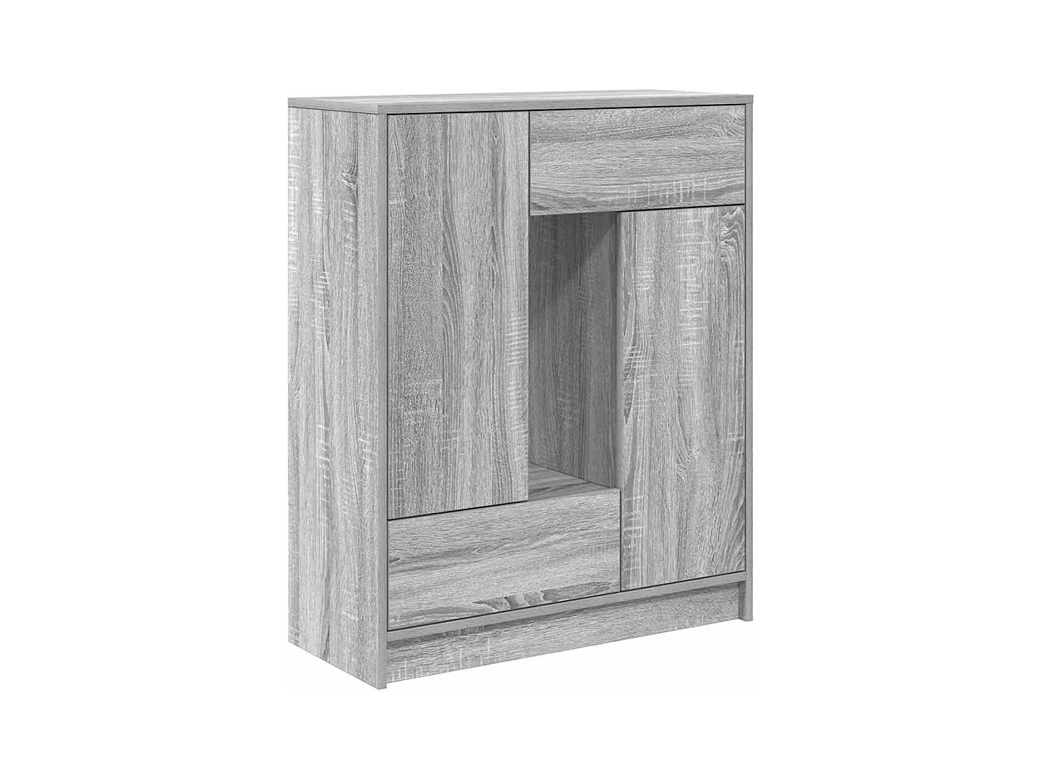 Buffet avec tiroirs et portes sonoma gris 73x31x90 cm