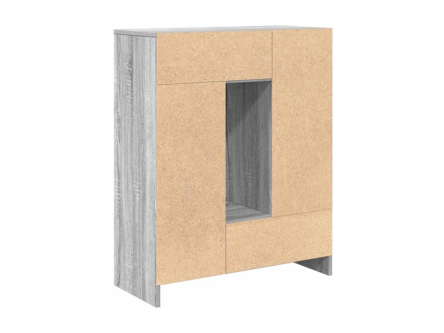 Aparador con cajones y puertas gris Sonoma 73x31x90 cm