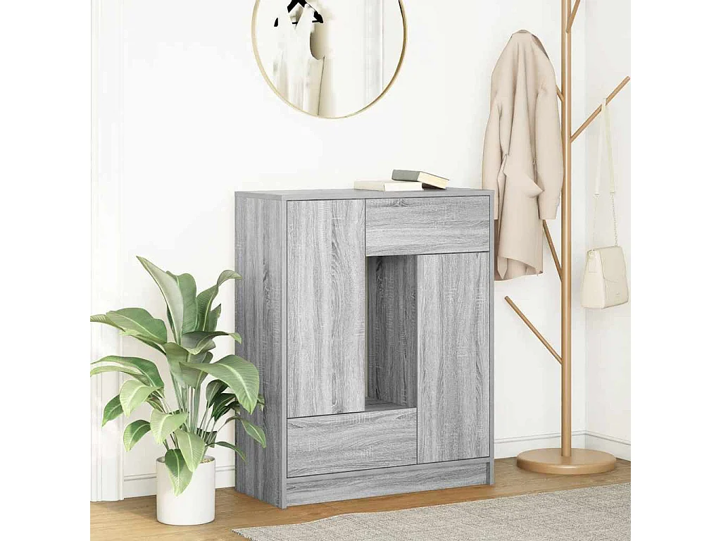 Dressoir met lades en deuren 73x31x90 cm grijs Sonoma