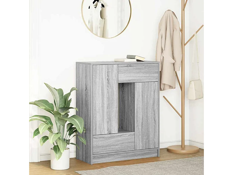 Dressoir met lades en deuren 73x31x90 cm grijs Sonoma