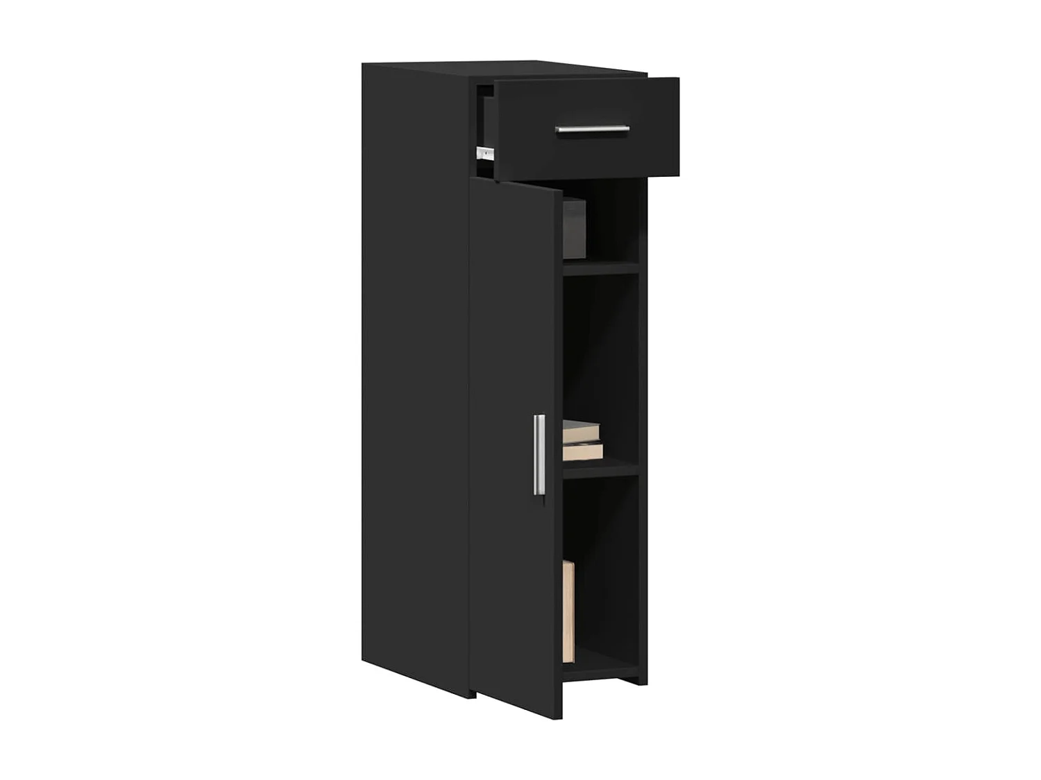 Buffet noir 30x42,5x93 cm bois d'ingénierie