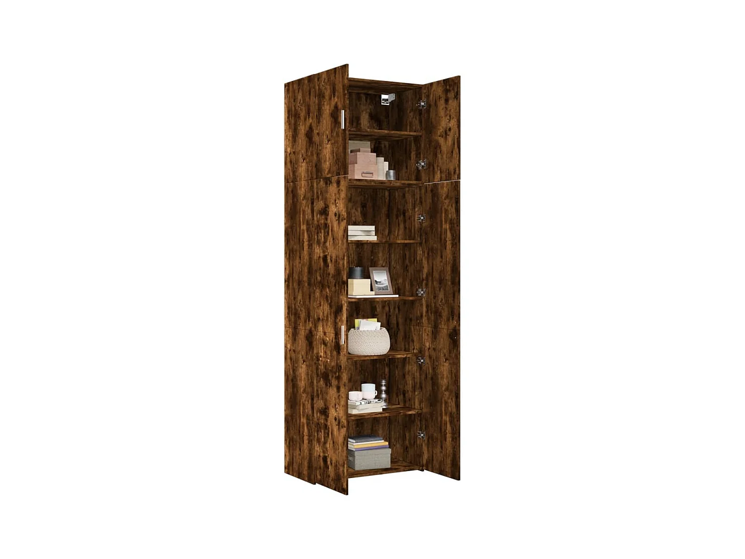 Buffet haut chêne fumé 80x42,5x249 cm bois d'ingénierie