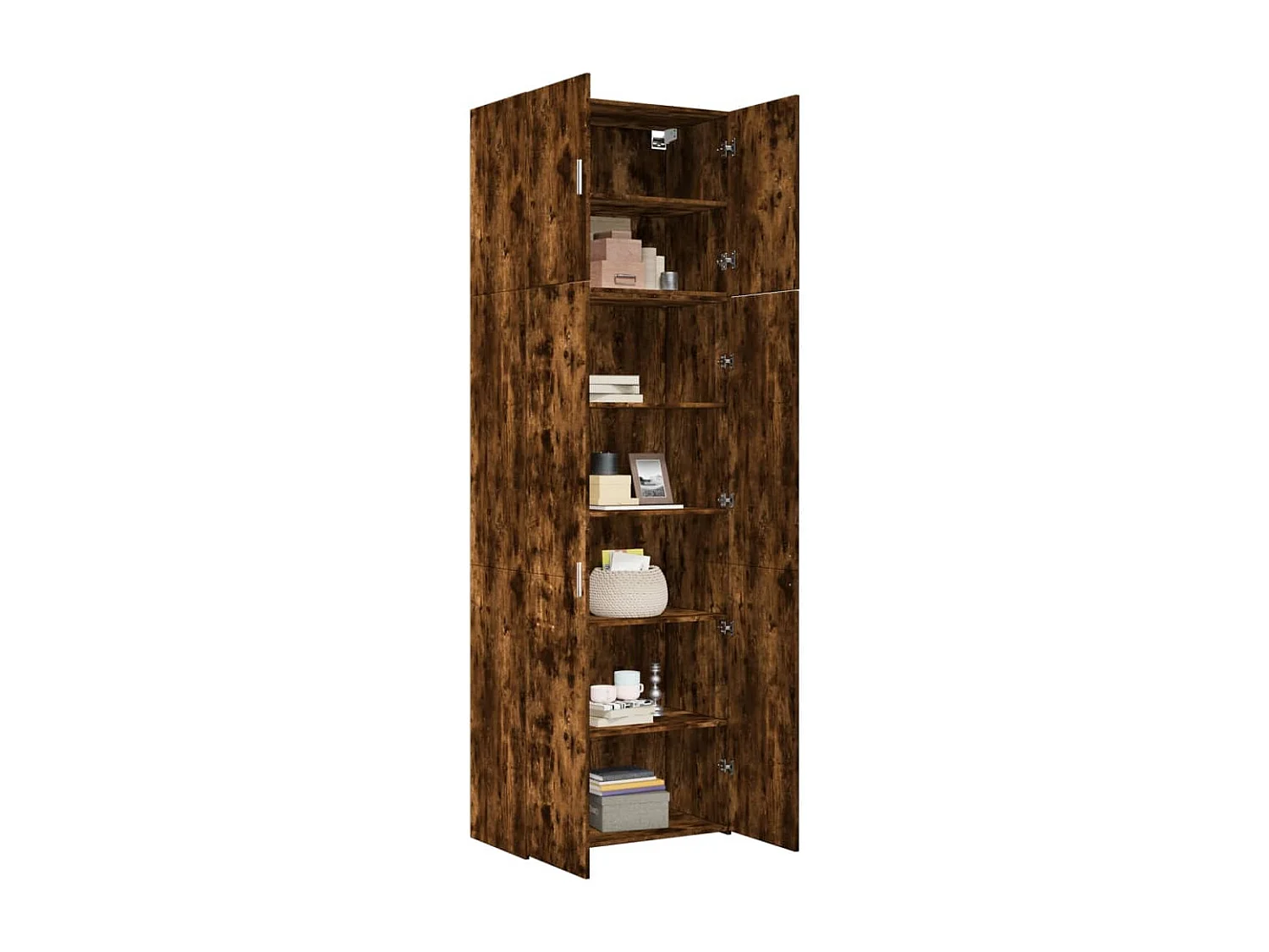 Buffet haut chêne fumé 80x42,5x249 cm bois d'ingénierie