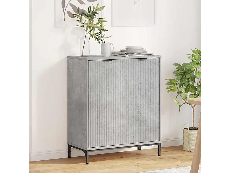 Buffet Gris béton 69,5 x 33 x 82 cm Bois d'ingénierie