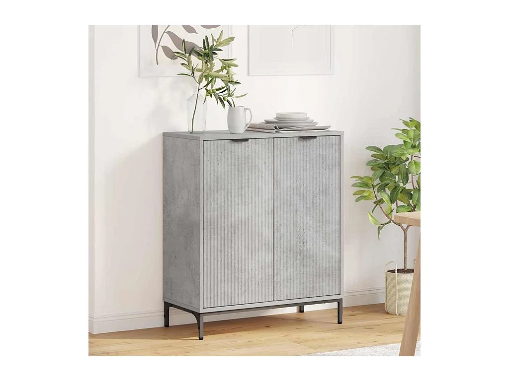 Buffet Gris béton 69,5 x 33 x 82 cm Bois d'ingénierie