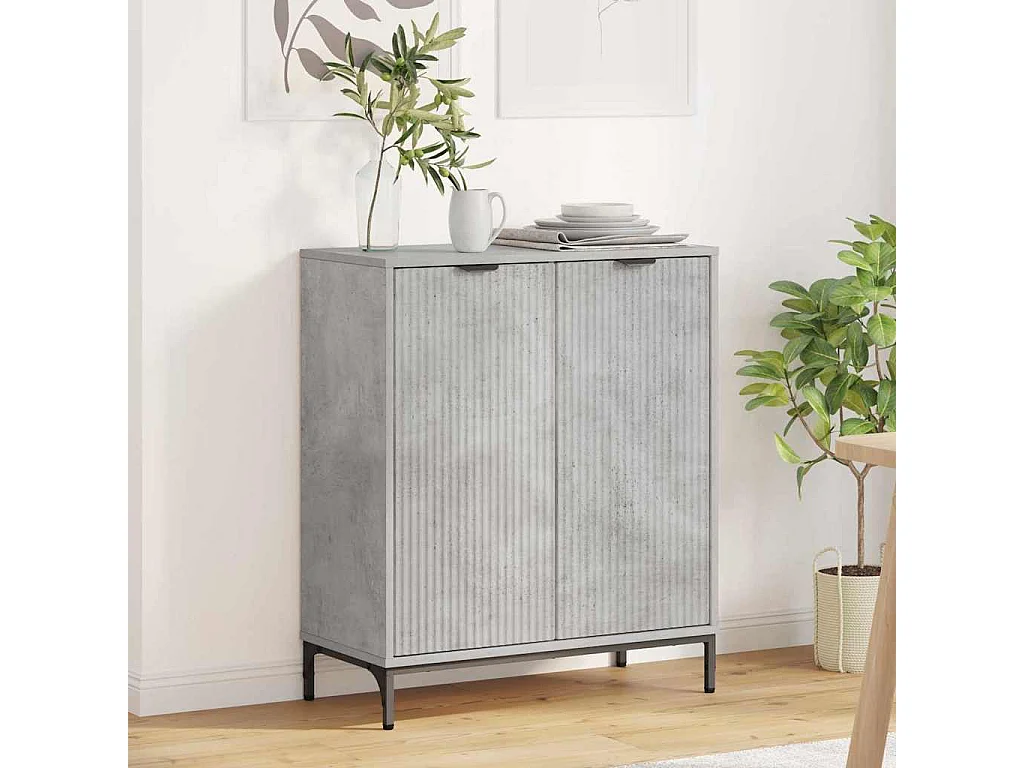 Buffet Gris béton 69,5 x 33 x 82 cm Bois d'ingénierie